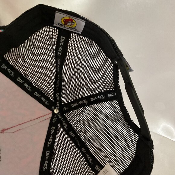 Buc-Ees Pink & Blue Leopard Print Trucker Hat With Beaver Patch - Picture 5 of 5